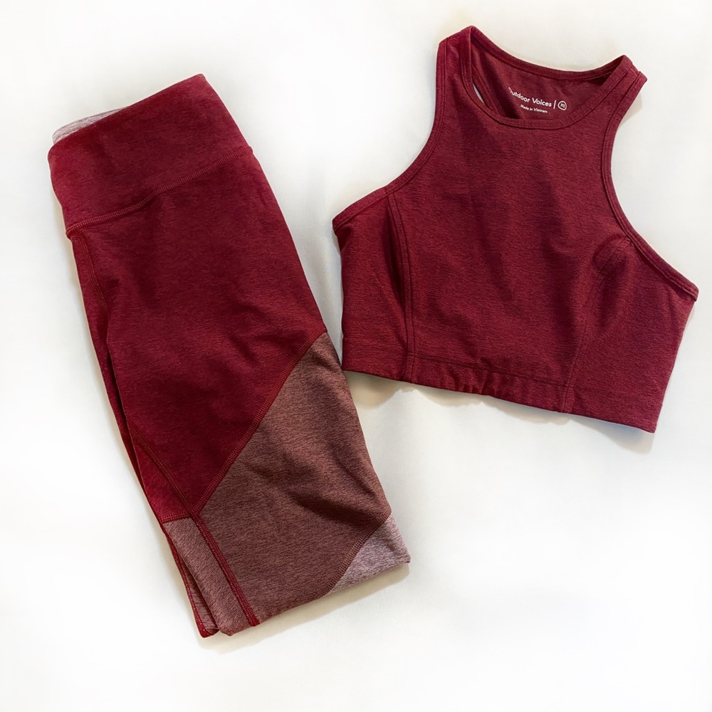 Outdoor Voices three-toned legging & top set